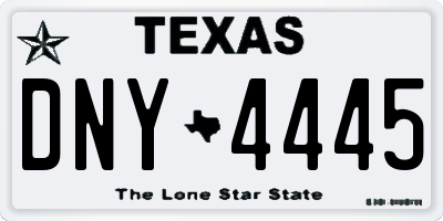 TX license plate DNY4445
