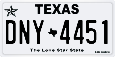TX license plate DNY4451