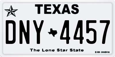 TX license plate DNY4457