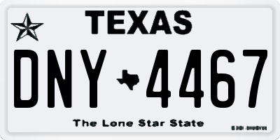 TX license plate DNY4467