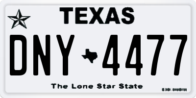 TX license plate DNY4477