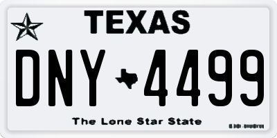 TX license plate DNY4499