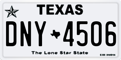 TX license plate DNY4506