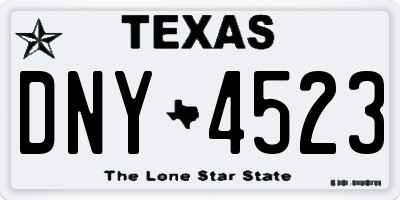 TX license plate DNY4523