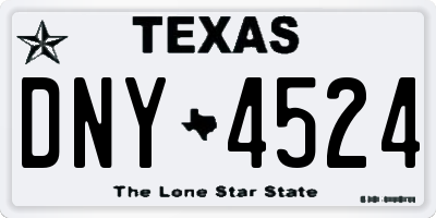 TX license plate DNY4524