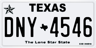 TX license plate DNY4546