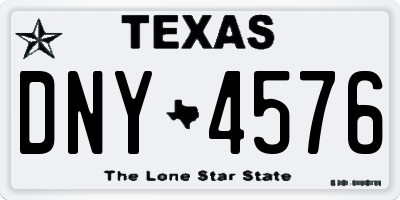 TX license plate DNY4576