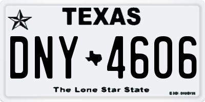 TX license plate DNY4606
