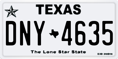 TX license plate DNY4635