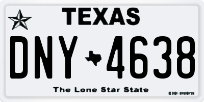 TX license plate DNY4638
