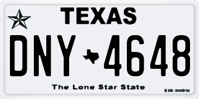 TX license plate DNY4648