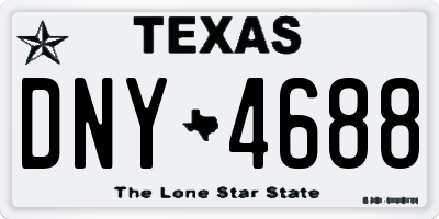 TX license plate DNY4688