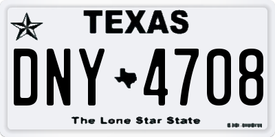 TX license plate DNY4708