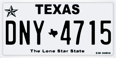 TX license plate DNY4715
