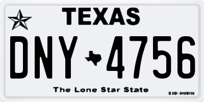 TX license plate DNY4756
