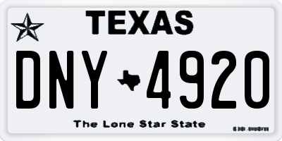 TX license plate DNY4920
