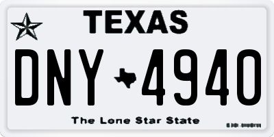 TX license plate DNY4940