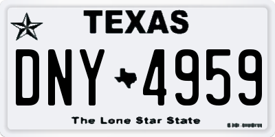 TX license plate DNY4959