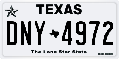 TX license plate DNY4972