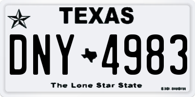 TX license plate DNY4983