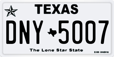 TX license plate DNY5007