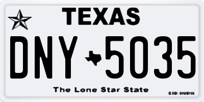 TX license plate DNY5035