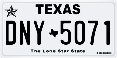 TX license plate DNY5071