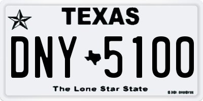 TX license plate DNY5100