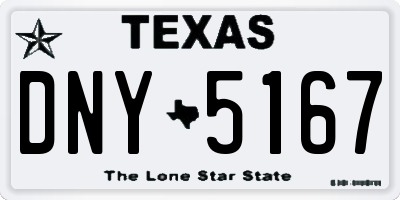 TX license plate DNY5167