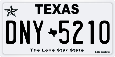TX license plate DNY5210