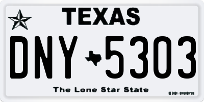 TX license plate DNY5303