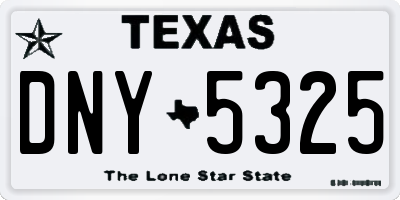 TX license plate DNY5325