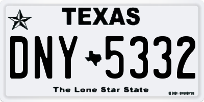 TX license plate DNY5332