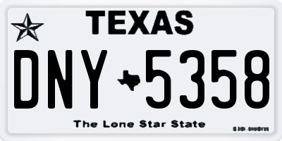 TX license plate DNY5358