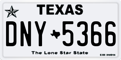 TX license plate DNY5366