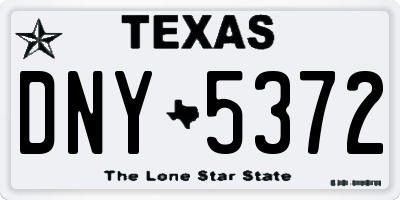 TX license plate DNY5372
