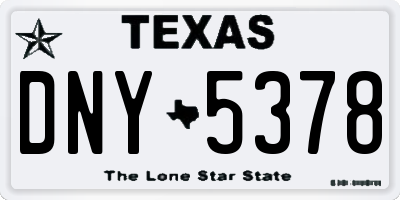 TX license plate DNY5378