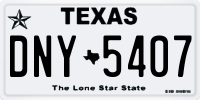TX license plate DNY5407
