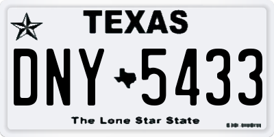 TX license plate DNY5433