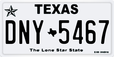 TX license plate DNY5467
