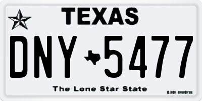 TX license plate DNY5477