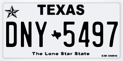 TX license plate DNY5497