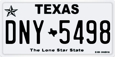 TX license plate DNY5498
