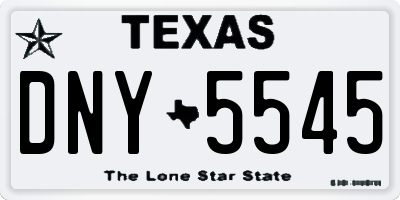 TX license plate DNY5545