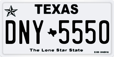 TX license plate DNY5550