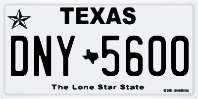 TX license plate DNY5600