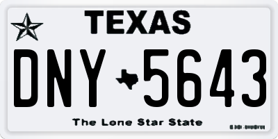 TX license plate DNY5643