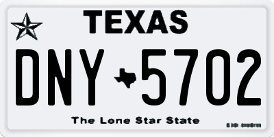 TX license plate DNY5702
