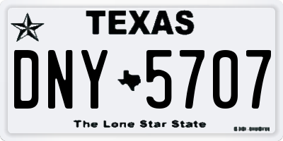 TX license plate DNY5707