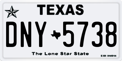 TX license plate DNY5738